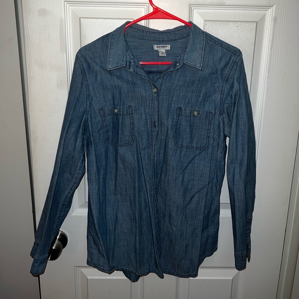 Denim button down